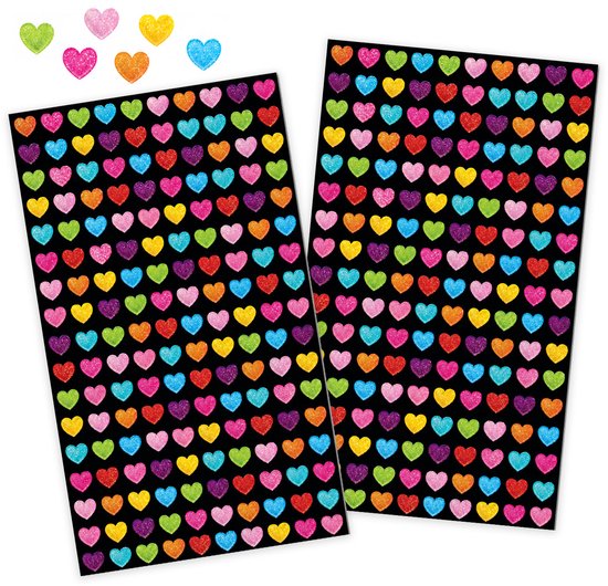 Hartjes met Glitters Stickervellen – Hartjes Stickers – Valentijn – Hartjes Decoratie – Knutselen Meisjes – Stickers Volwassenen – Stickers Planner – Glitter Hartjes – Valentijn Stickers – Hartjes – Stickers Meisjes – Stickervellen – Knutselen