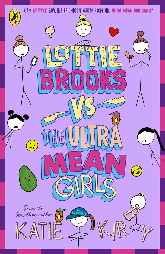 Boekomslag van Lottie Brooks vs The Ultra Mean Girls. Meisjes in cartoonstijl met de tekst "LOTTIE BROOKS VS THE ULTRA MEAN GIRLS".