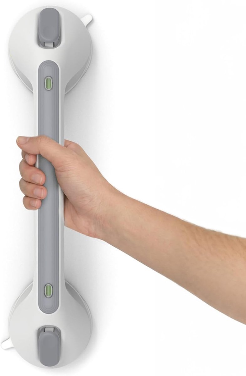 Badkamer Handgreep - Douche Steun - Extra Veiligheid - Veilige Zuignap - 40 cm - Zilver