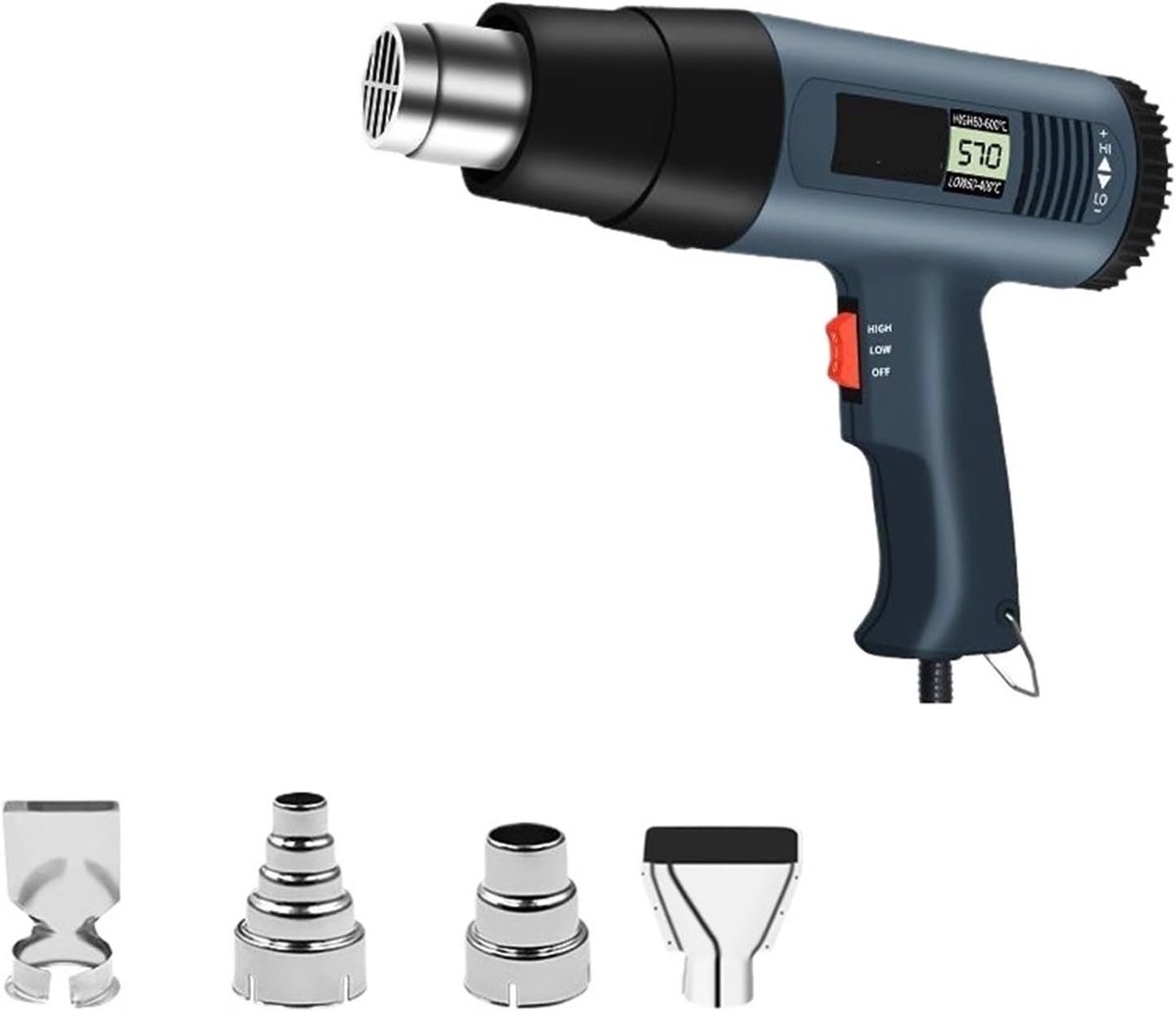 Heteluchtpistool - Verwarmingstool - Materiaal Bewerken - Dubbele Temperatuur - 2000W - Zwart