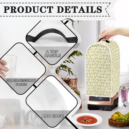 Blenderhoes - Keukenapparaat Cover - Apparaat Beschermen - Spatbestendige Stof - 24 x 18.5 x 40.5 cm - Avocado Patroon — afbeelding 3