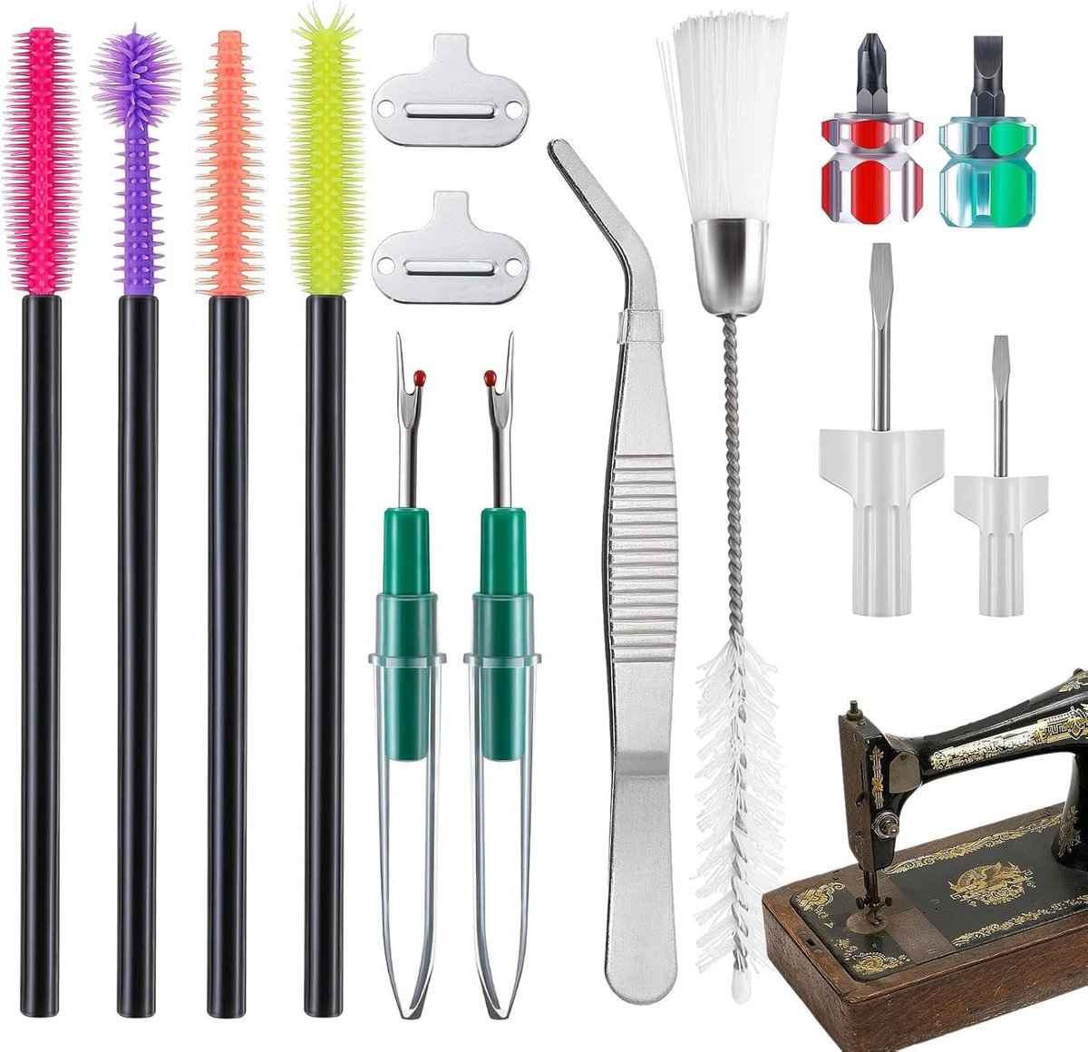 Naaimachine Reinigingsset - Naai Accessoires - Machine Onderhoud - 14 Delige Kit - Compact Formaat - Niet Gespecificeerd