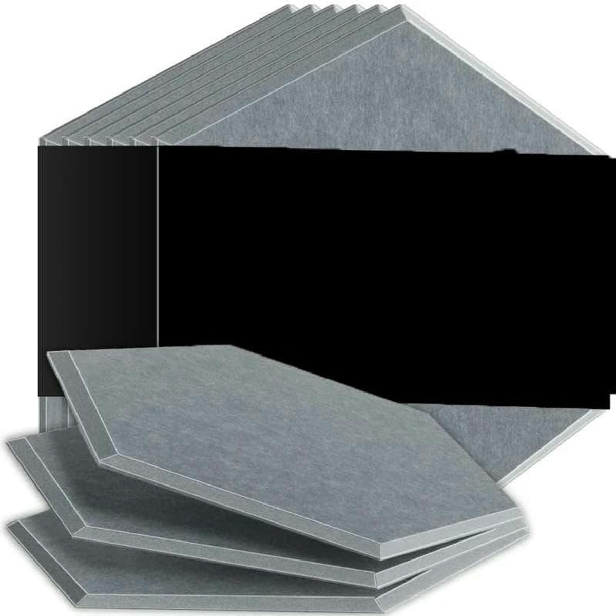 Akoestisch paneel - Geluidsisolatie - Studio demping - Hoge dichtheid - Kleine zeshoek - Grijs