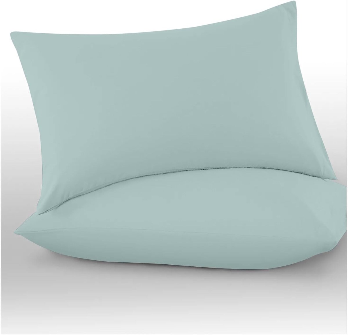 Famanu Set van 2 microvezel kussenslopen, effen kleur, 48 x 73 cm, eendenei Neutraal