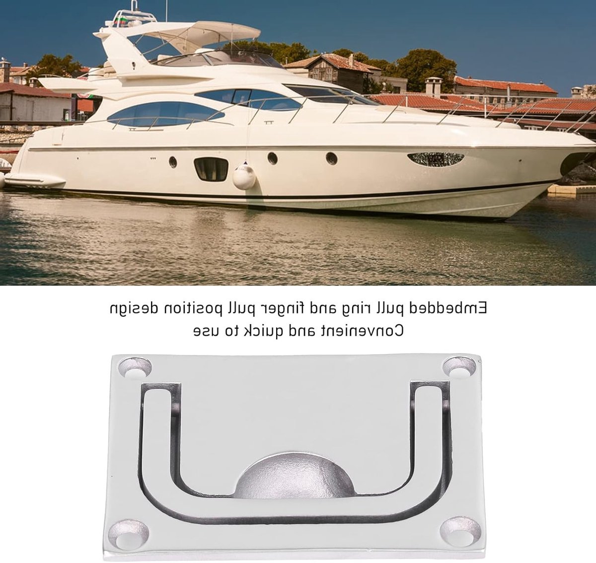 Dumbbell Marine 316 RVS Handgreep voor Kastdeuren en Luiken - Vierkant, 96 x 69 mm, Duurzaam en Stijlvol