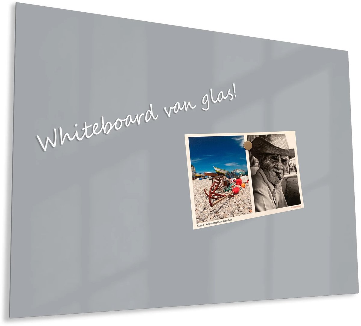 Mydesignglas Glazen Whiteboard - Gehard Glas - Glazen Magneetborden - Memobord - Magnetbord - Magnetisch - Krasbestendig - Frameless - 120x90cm - Graphite Haze