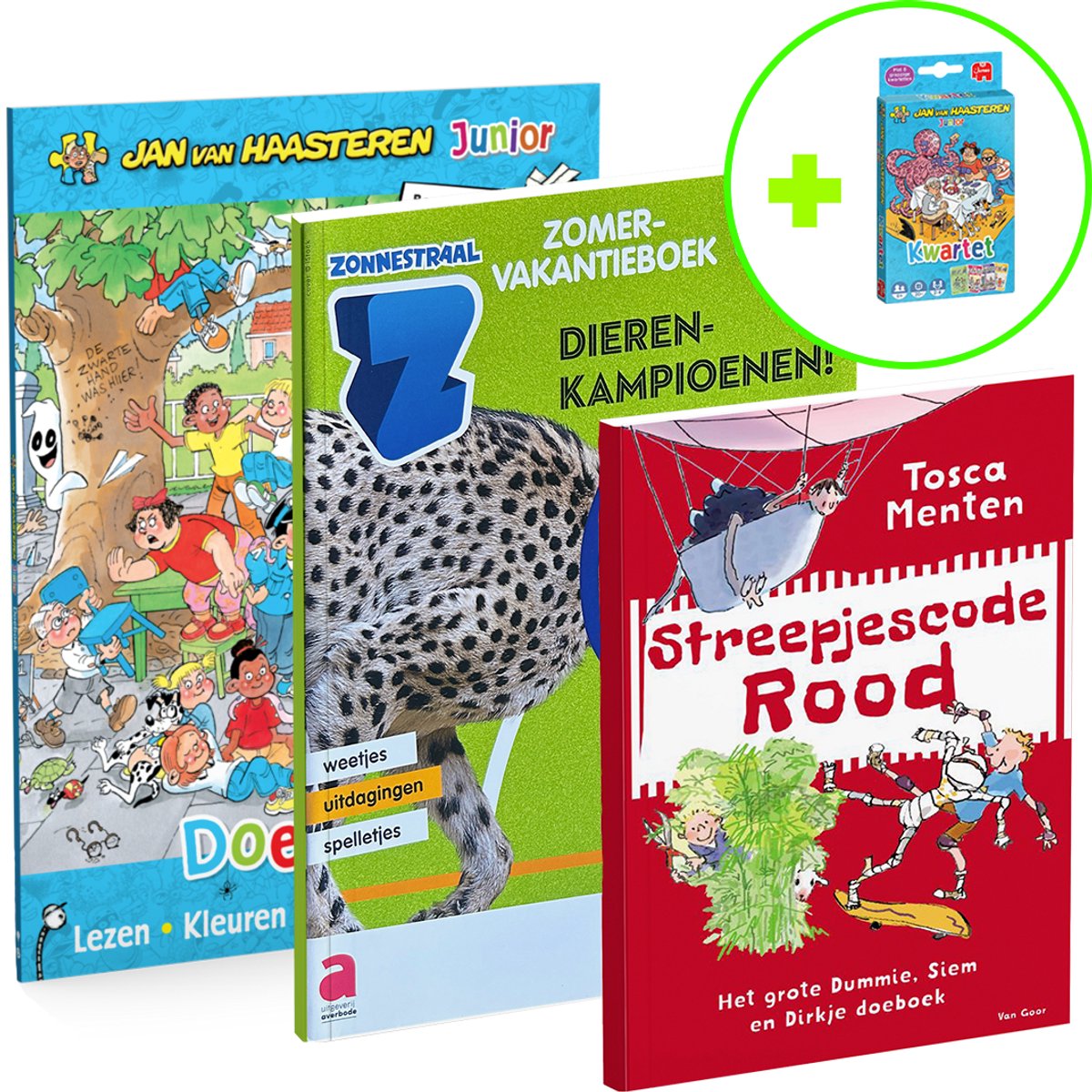 Vakantieboeken bundel - 3 activiteitenboeken + kwartet voor kinderen van 7 t/m 10 jaar - Jan van Haasteren + Dummie de Mummie + Zomer vakantieboek - Jongens & Meisjes 7 jaar - 8 jaar - 9 jaar - 10 jaar