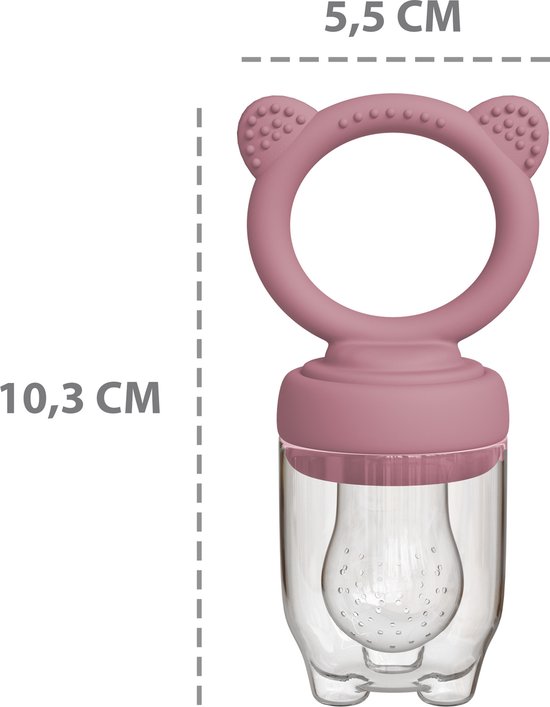 Liefjes & Co Fruitspeen & IJsblokjesvorm - Baby Speen met Bijtring - BPA-vrij Siliconen - 3 Speenmaten S/M/L - Pastelroze van Liefjes & Co — afbeelding 5