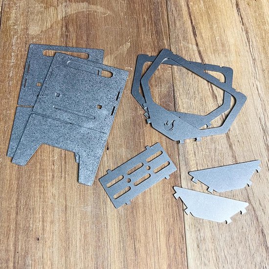 Opvouwbare Camping Keuken - Draagbare Grill - Buiten Koken - Solide Titanium Legering - 15 x 12 x 5 cm — afbeelding 5