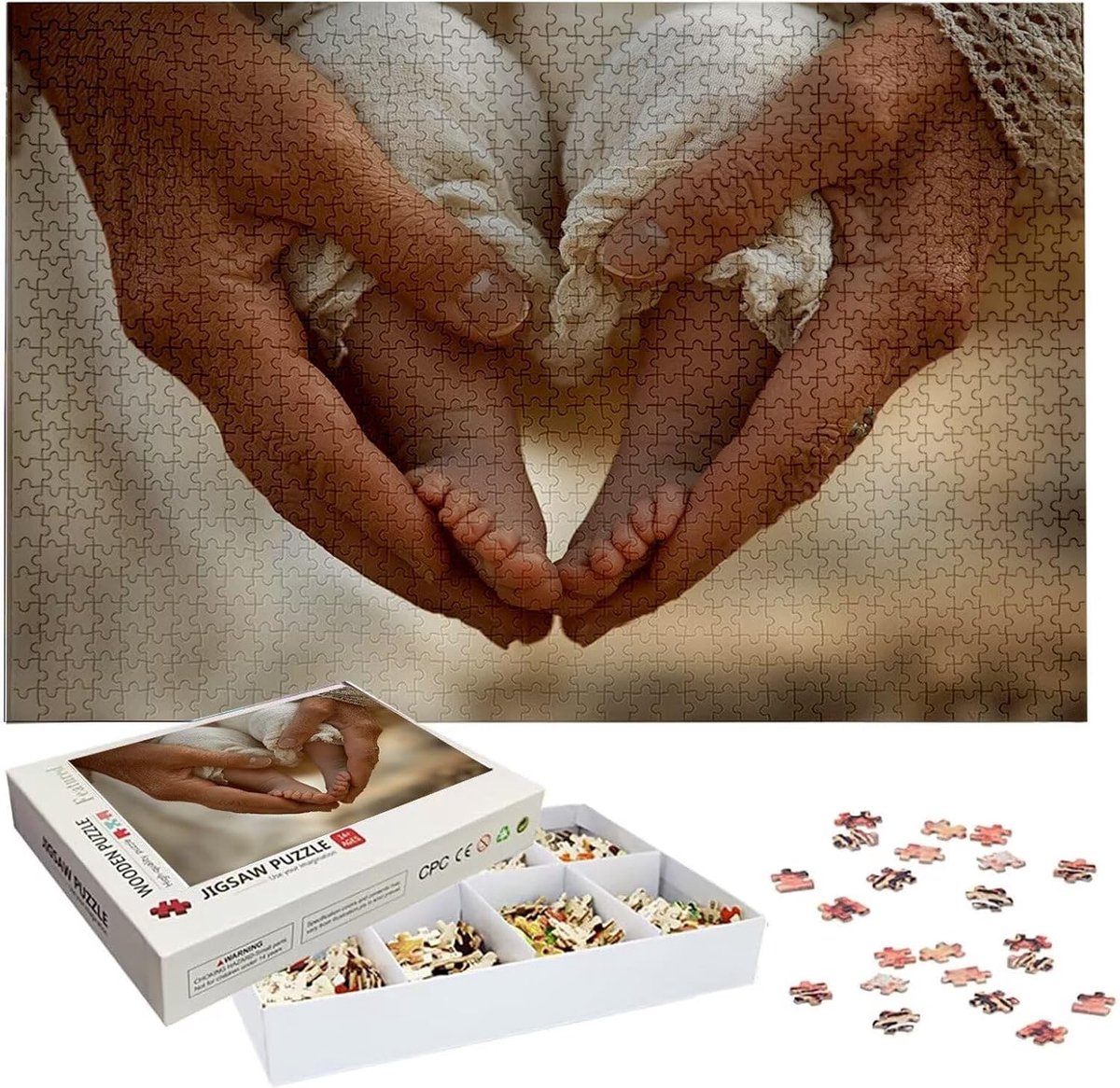 Gepersonaliseerde Puzzel - Foto Puzzel - Herinneringen Bewaren - Uniek Houten Object - 75x50cm 1314 Stukjes - Meerdere Kleuren