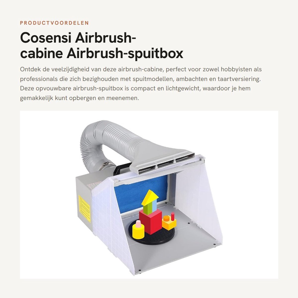 Cosensi - Dailygoods - Dailygoody - Airbrush-cabine - Airbrush-spuitbox - Opvouwbaar en lichtgewicht - 46 x 34 x 27 cm - Energiebesparend - Geschikt voor ambachten en t
