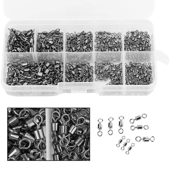 VT Goods - Vissen Wartels - Hoge Sterkte Roestvrij Staal - 210 stuks - Rolling Connector - Visgerei Kit - Geschikt voor Hengelaars - Compact van VT — afbeelding 4