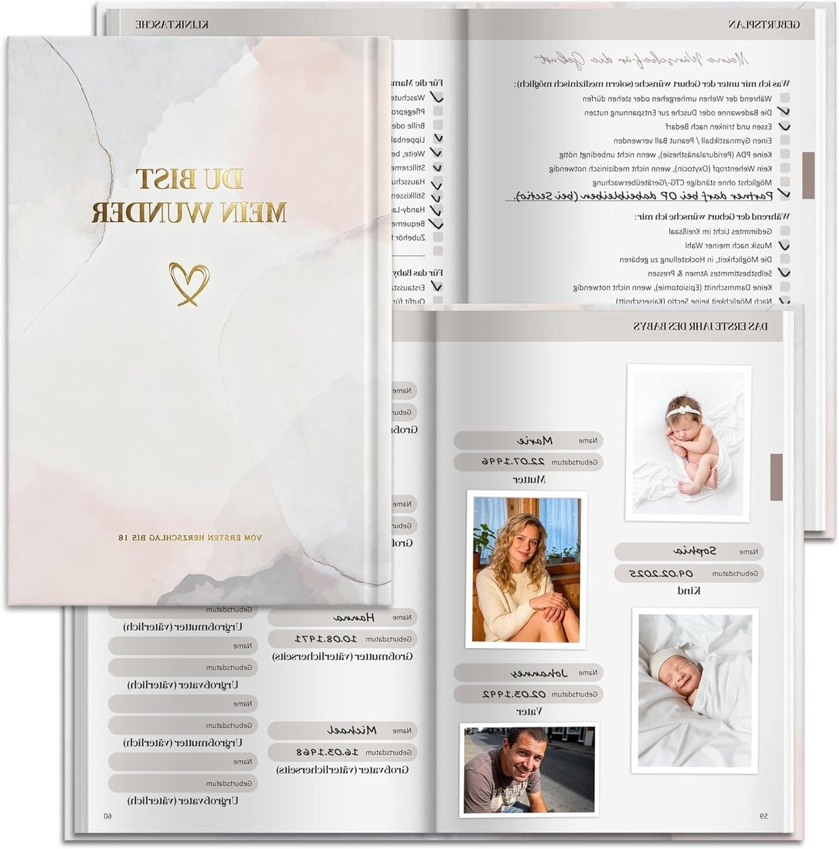 Diaries met aquarel hartpatroon voor kinderen, aandacht en begeleiding bij ontwikkeling