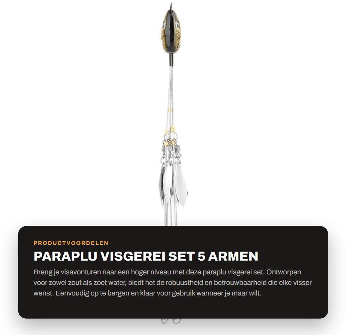 Dailygoods- Visaas Paraplu Rig - 5 Armen - Hoogwaardig Materiaal - Duurzaam - Visgereedschap - Aandacht Trekkend Aas - Visrig