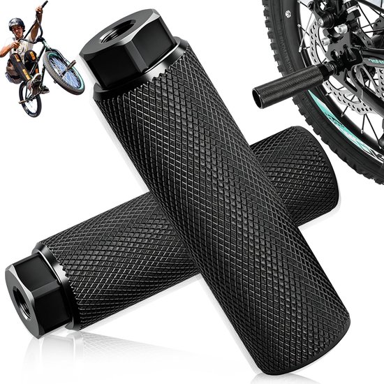Dailygoods- Fiets Voetsteunen Aluminium - Universele Bike Pegs - BMX Stuntpinnen - Mountainbike Accessoires - 2 Stuks - 100 x 28 mm - Fietssteunen van Dailygoods — afbeelding 2