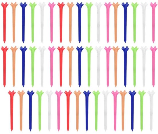 Golf Tees 50st - 70mm Kunststof - Duurzaam - Golf Accessoires - 5-Klauwen Design - Verbeterde Stabiliteit - Golfballen van GOLF — afbeelding 4