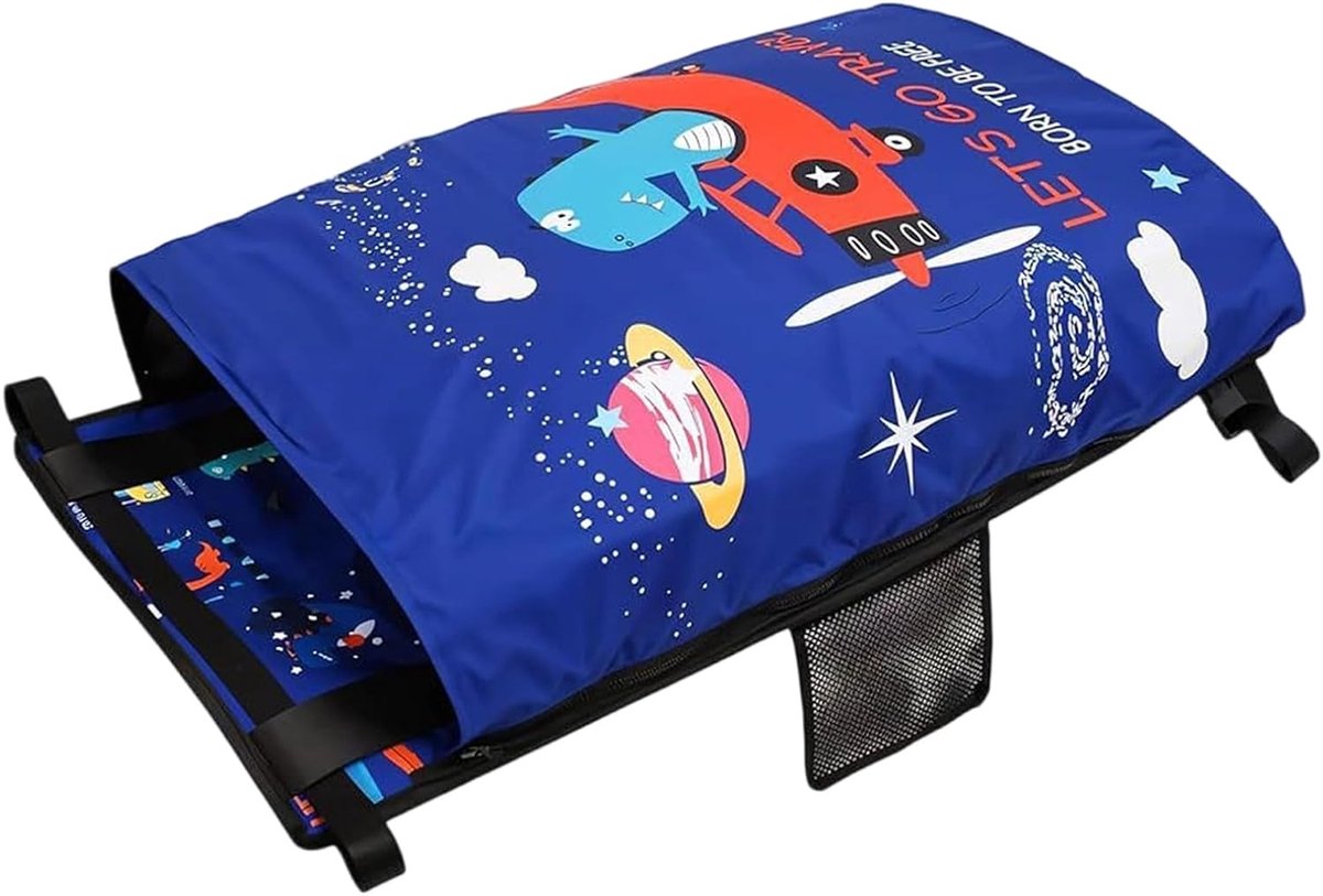 Vliegtuigbed Kinderen - Draagbare Wieg - Reizen Comfortabel - Zonder Gereedschap - 34 x 28 x 4 cm - Blauw