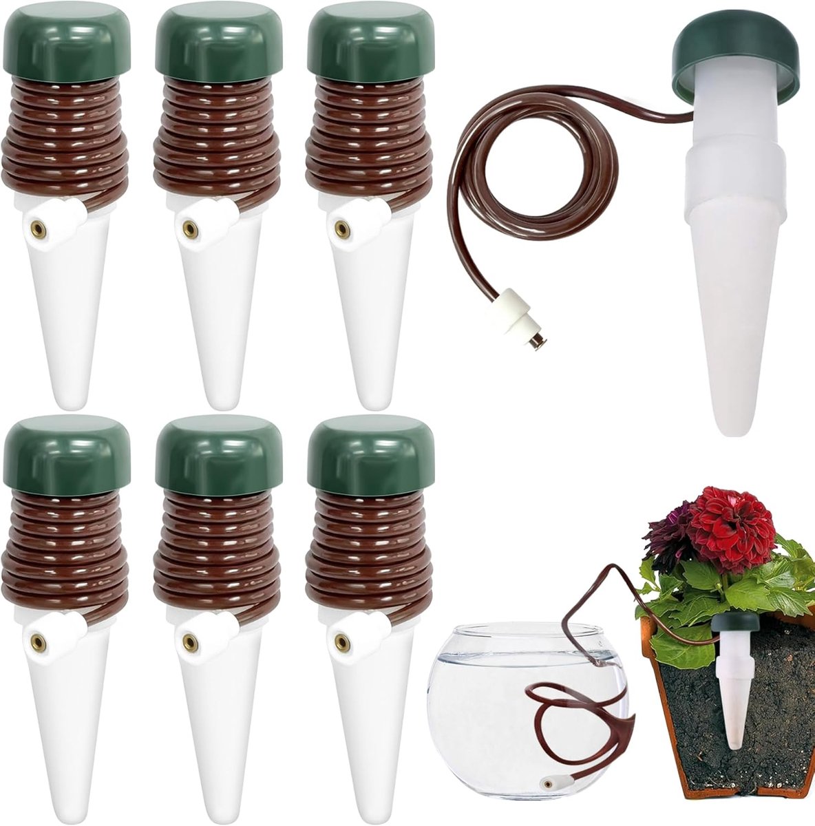 COOAU - 6 Stuks Automatische Plant Waterprikkels - Verstelba
