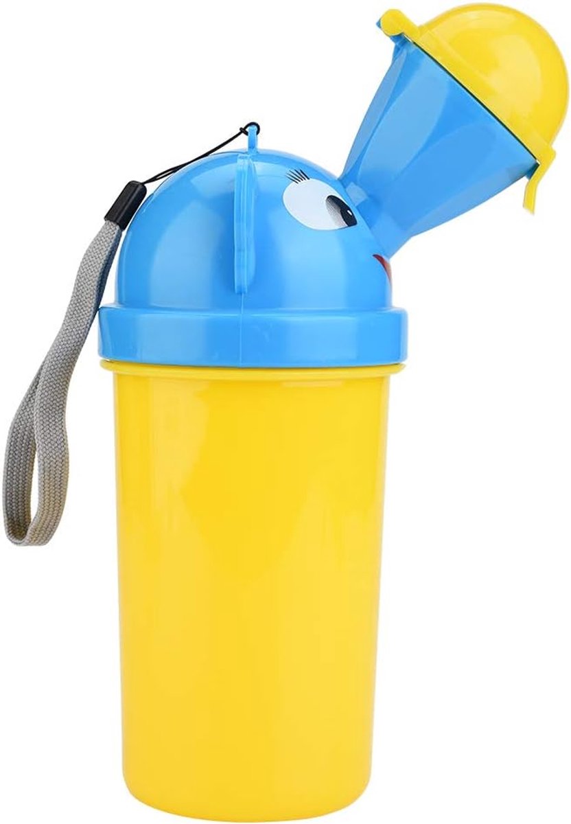 Draagbaar Urinoir Potje - Potje voor onderweg - Zindelijkheidstraining kind - Lekvrij en geurbestendig - 18.5 cm lengte - Geel