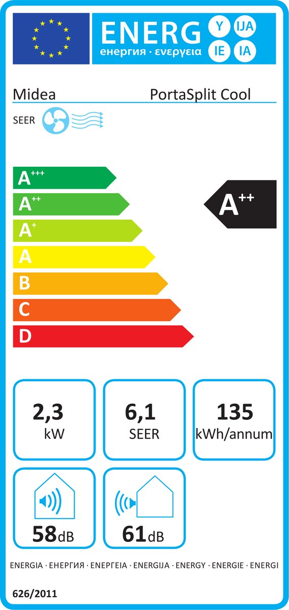 Midea PortaSplit Mobiele Split Airco - 8.000 BTU - Koelen - Met Wifi thumbnail 2