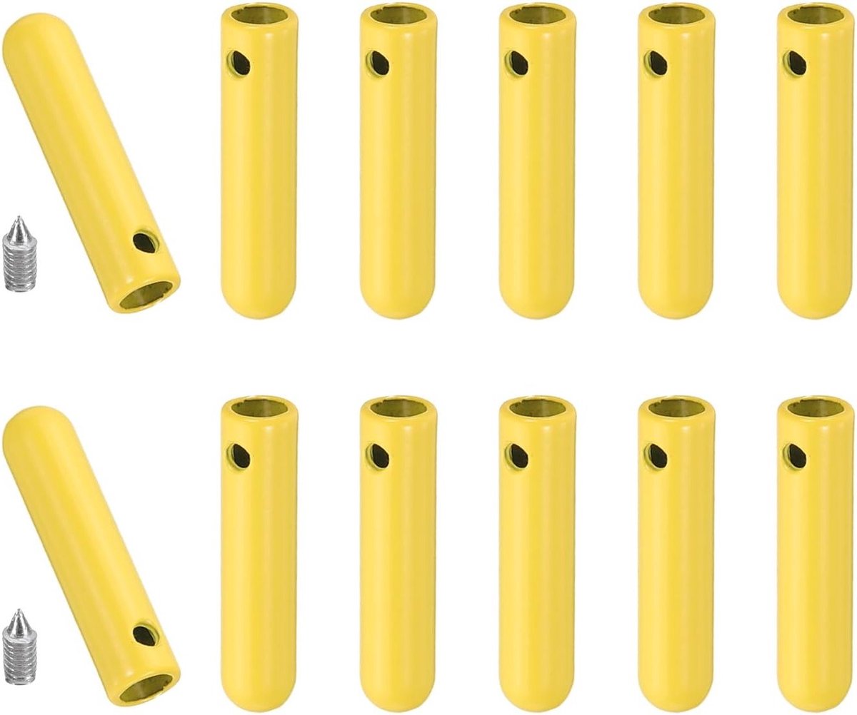 12 Stuks Schoenveters Tips met Schroef, 25mm Cilindrische Aglets voor Schoen Veters en Kousenbanden Vervanging