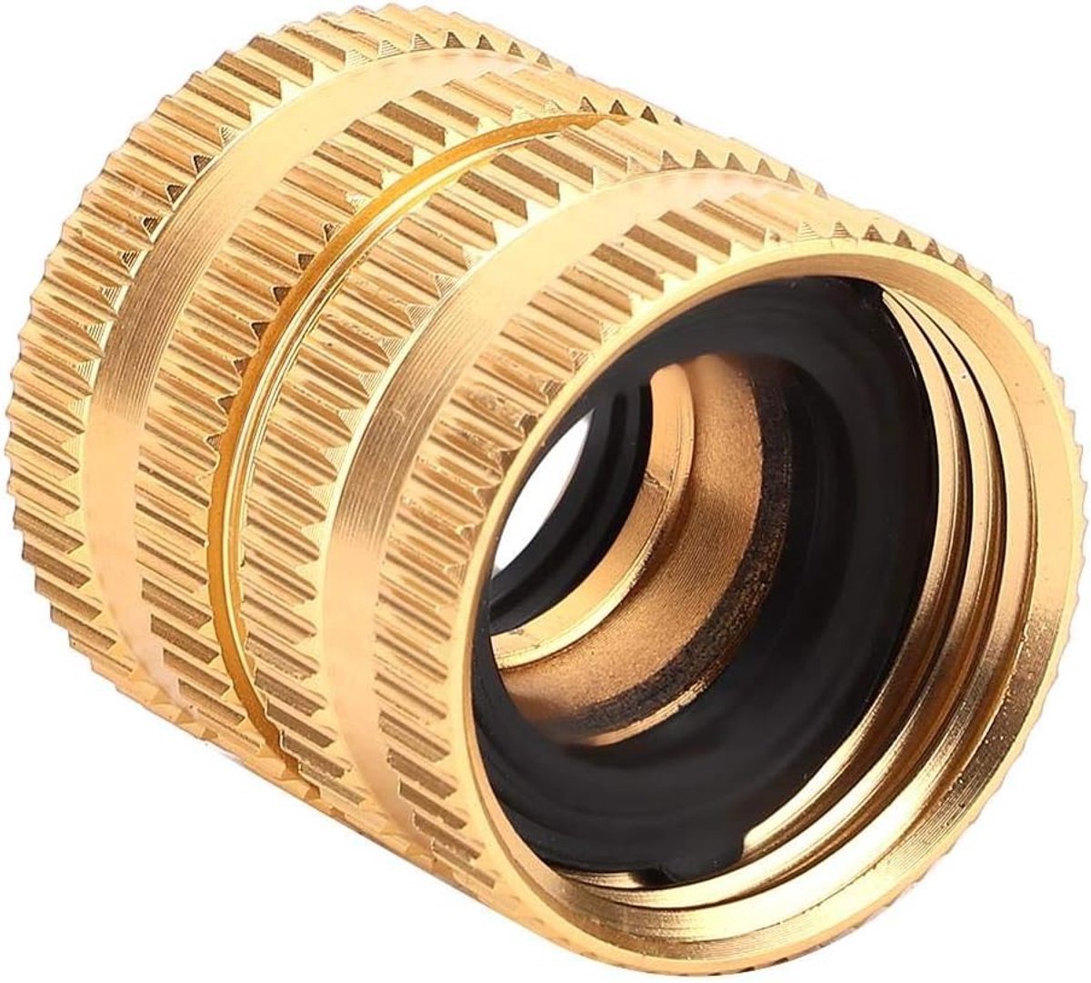 3/4" Messing Tuinslang Connector met Dubbele Draaikoppeling voor Mannetjes en Vrouwtjes Slangen