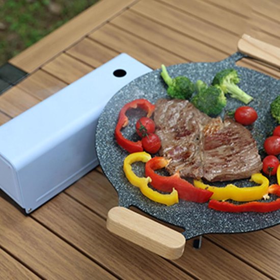 Opvouwbaar fornuis - Campingbrander buiten - Buiten koken - Winddichte roestvrijstaal - 2800 Watt - Zwart — afbeelding 5