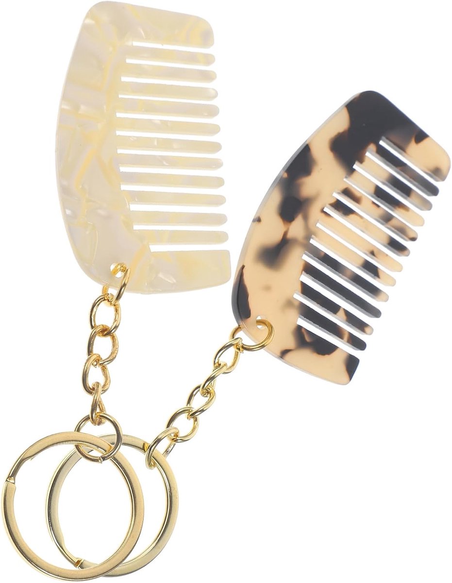 Mini Kam - Sleutelhanger Kam - Haar Stylen - Compact Ontwarren - 2 Stuks - Willekeurig