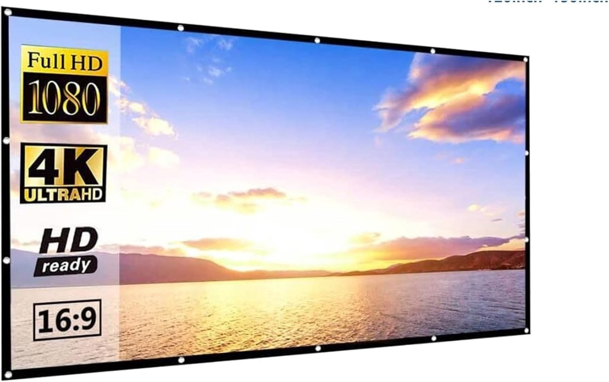 Projectiescherm - Beamer scherm - Thuisbioscoop creëren - Opvouwbaar lichtdicht materiaal - 84 inch - Grijs