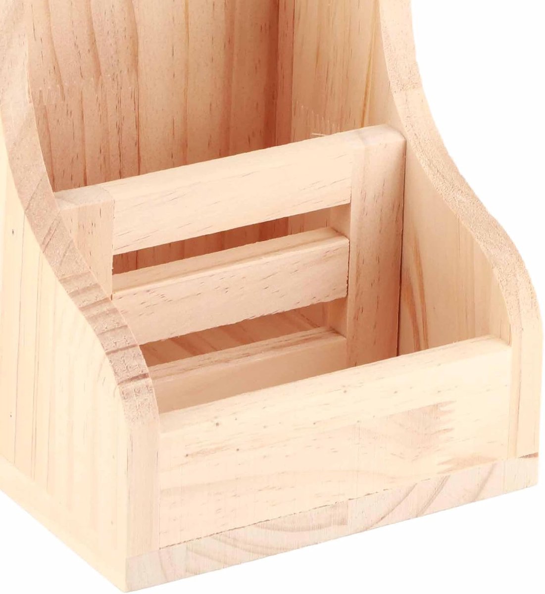 Houten Voerbak - Voerdispenser Rek - Kleine Dieren Voeren - Twee-laags Ontwerp - 17x15x18cm - Geassorteerde Kleur