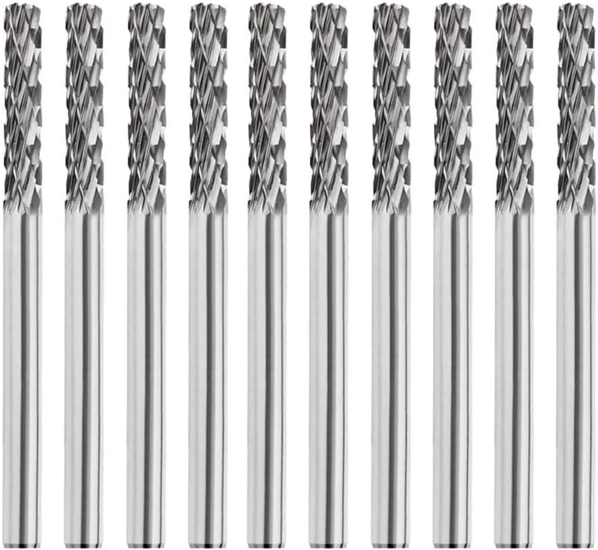 Carbide Vijlen - Metaalvijl Set - Metaal Bewerken - Wolfraamcarbide Materiaal - 10 Stuks 3mm - Zilverkleurig