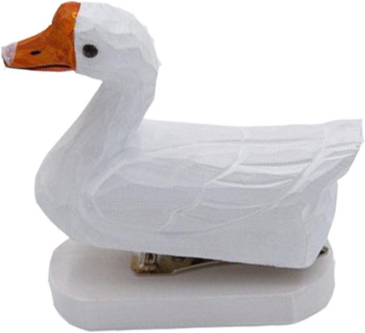 Nietmachine Dier - Houten nietmachine - Papier organiseren - Handgemaakt ontwerp - 3.93 inch - Witte eend