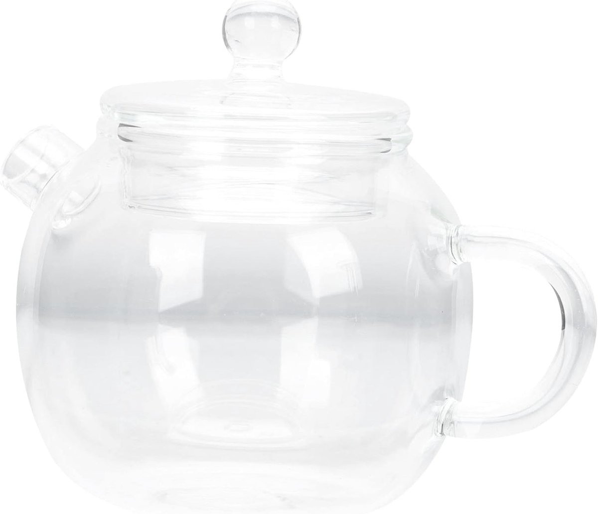 Theepot met zeef - Waterkoker glas - Thee Zetten - Hittebestendig glas - 120 ml - Transparant