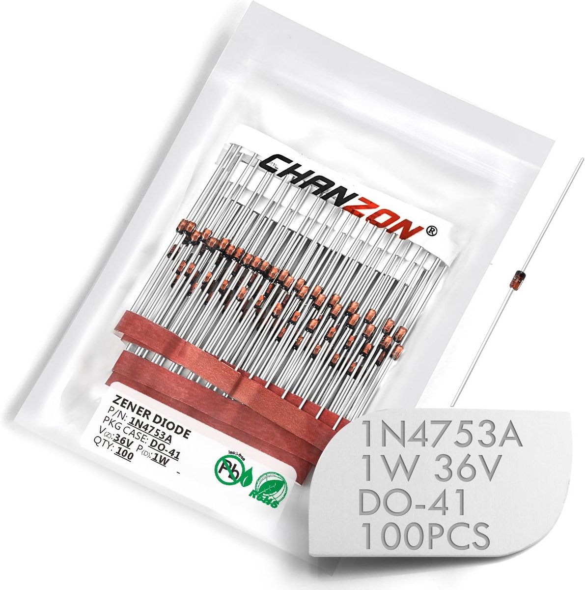 Zener Diodes - Componenten Set - Elektronica Reparatie - Hoge Stabiliteit - 100 Stuks - N.v.t.