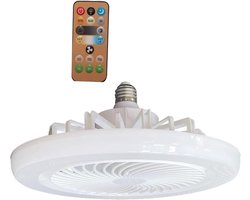 Plafondventilator met afstandsbediening, dimbare LED-plafondventilator, ingebouwde 30W E27-lamp, stille werking, geschikt voor woonkamer, slaapkamer en kantoor, met 3 lichtkleuren.