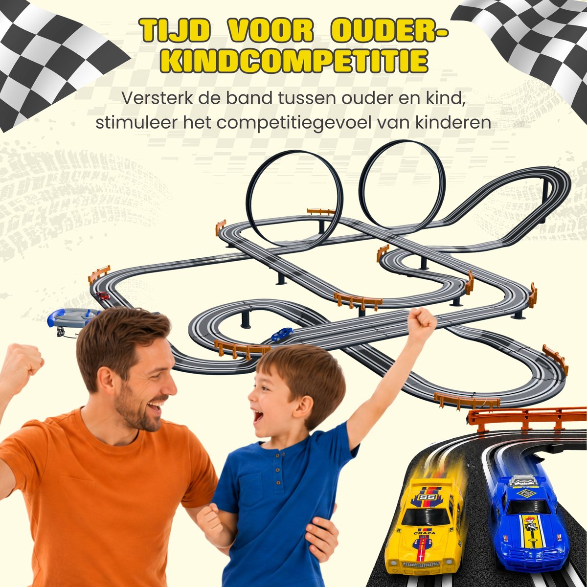 CosmoToys Elektrische Racebaan - Incl. Verkeersbordenset - Auto Speelgoed - voor Kinderen - Autobaan Speelgoed - Kinderspeelgoed - 13,0M Lang - Infinite Track — afbeelding 7