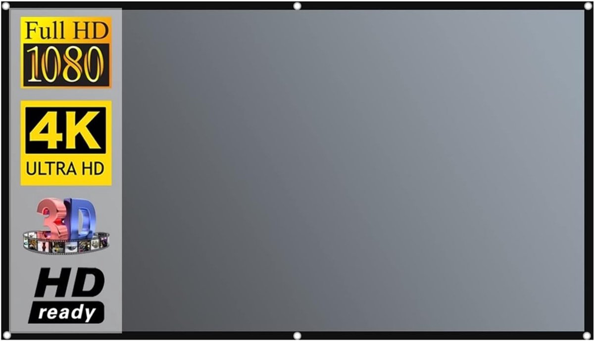 Projectiescherm - Beamer doek - Thuisbioscoop creëren - Anti-licht gordijn - 106 inch - Grijs