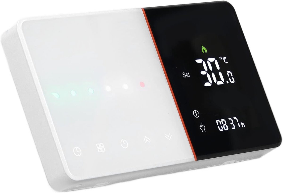 Slimme Thermostaat - Temperatuurregelaar WIFI - Comfort Verwarmen - Ultradun LCD Scherm - 95-240V - Wit