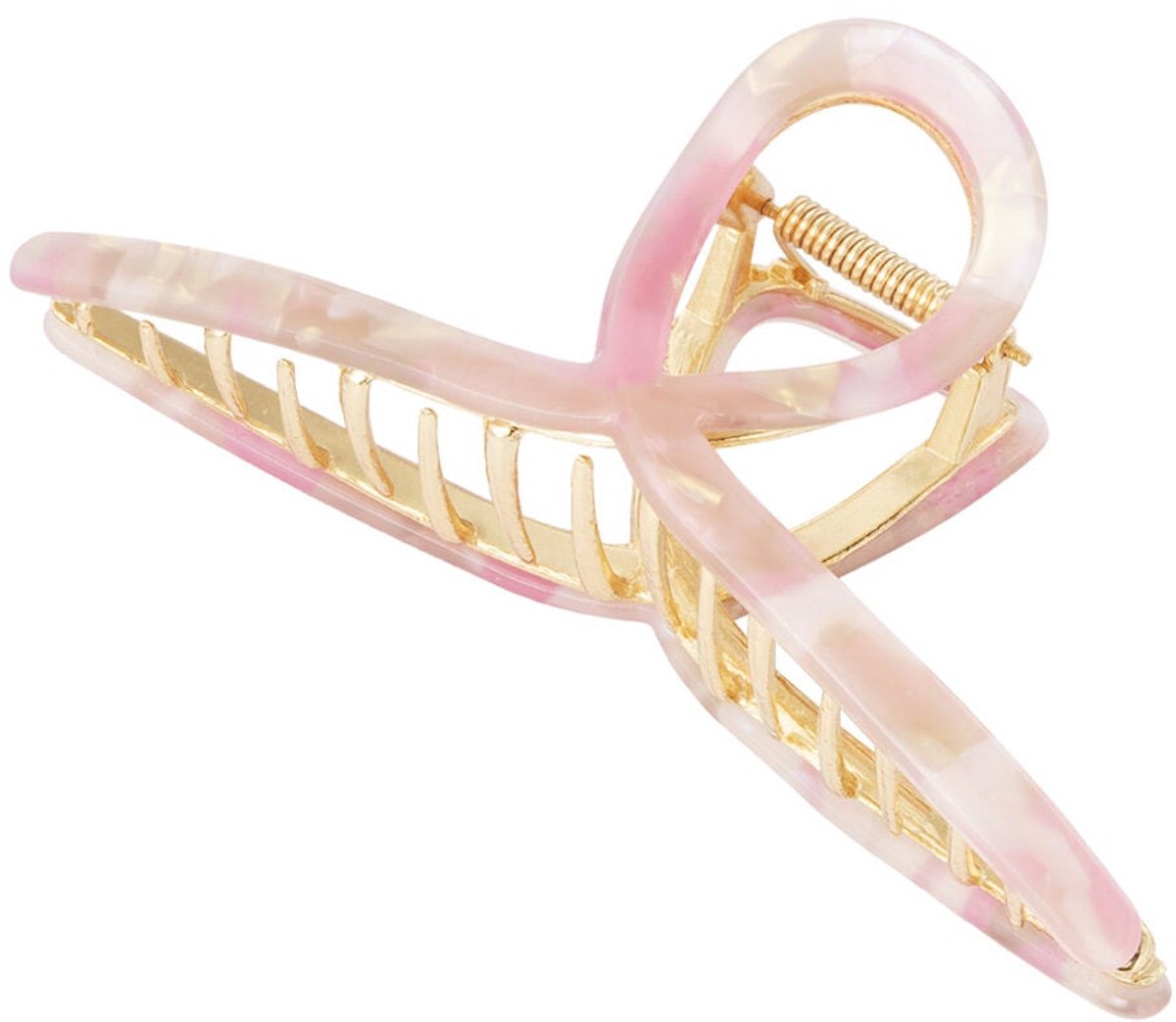 Haarclip krul marble - Roze
