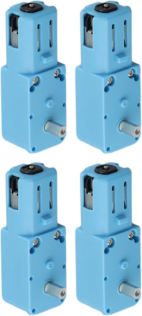 Gelijkstroom reductiemotor - Hoge koppel motor - Robotica projecten - Alle metalen tandwielen - 4 stuks - Blauw