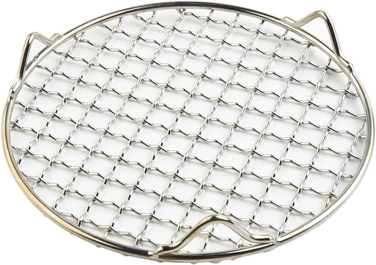 BBQ Grill Net Barbecue Gaas Buiten Koken Roestvrij Staal 180mm Diameter Zilver