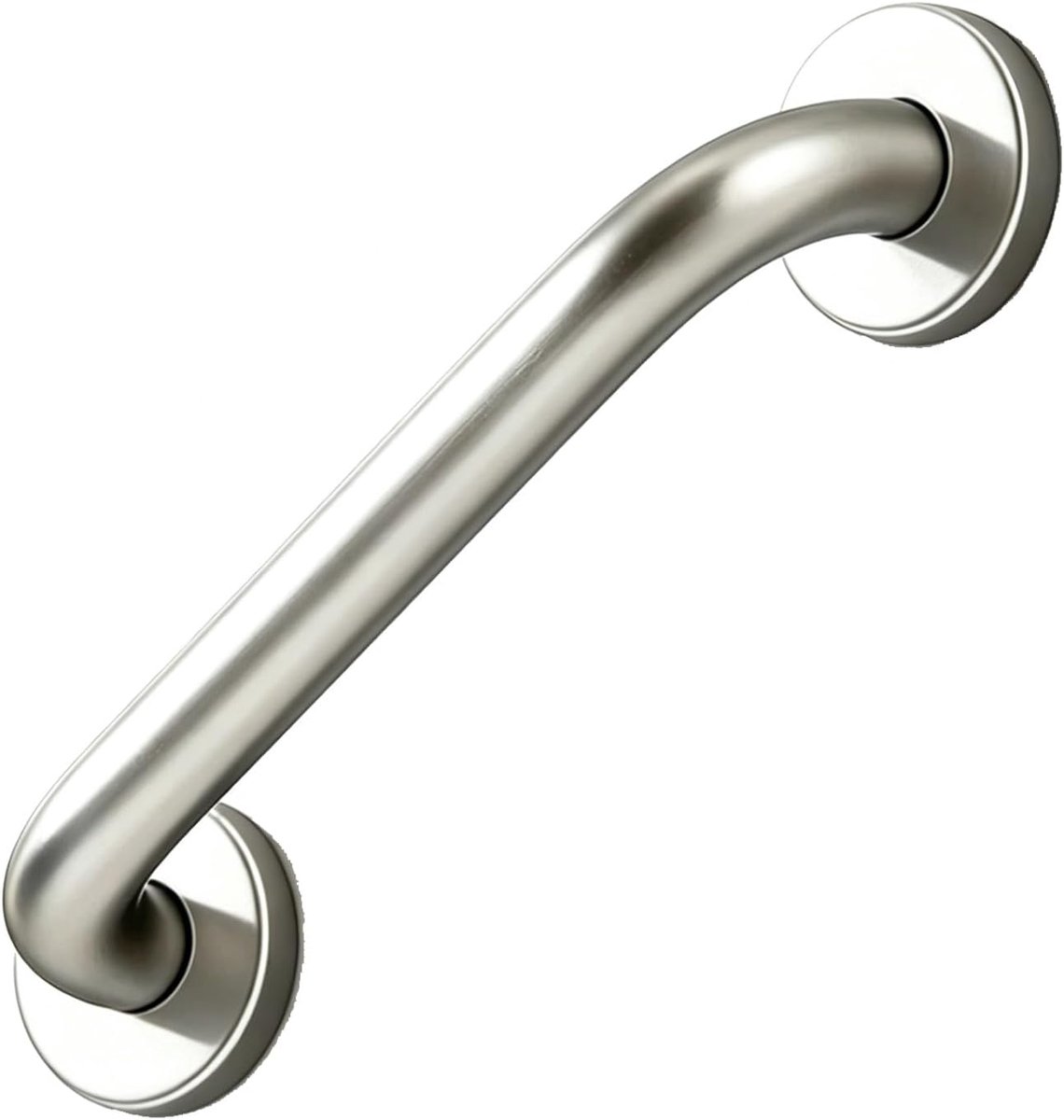 Schuine Wandbeugel - Douchegreep Valpreventie - Veiligheid Thuis - Blinde Bevestiging - 38cm - Mat Geborsteld