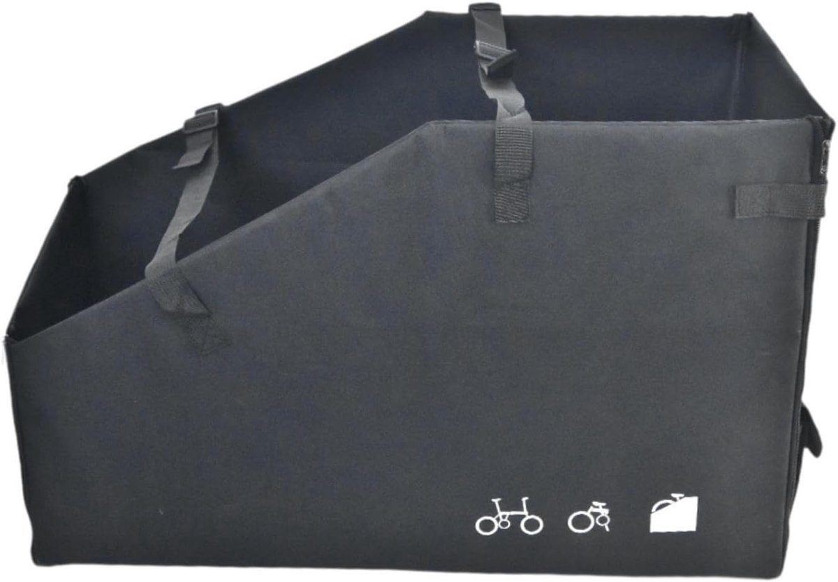 Opbergbox Vouwfiets - Fiets Transporttas - Reizen Beschermen - Verstelbare Lengte - 82x38x56 cm - Zwart