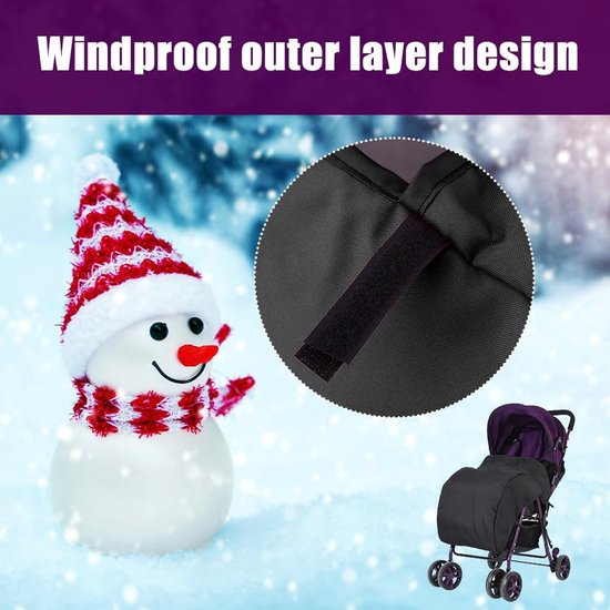 Dailygoods- Voetenzak Waterdicht - Winter Kinderwagenhoes - Universele Voetenzak - Verstelbare Riem - Oxford Weefsel - Geschikt voor Binnendiameter 34-45 cm van Dailygoods — afbeelding 4
