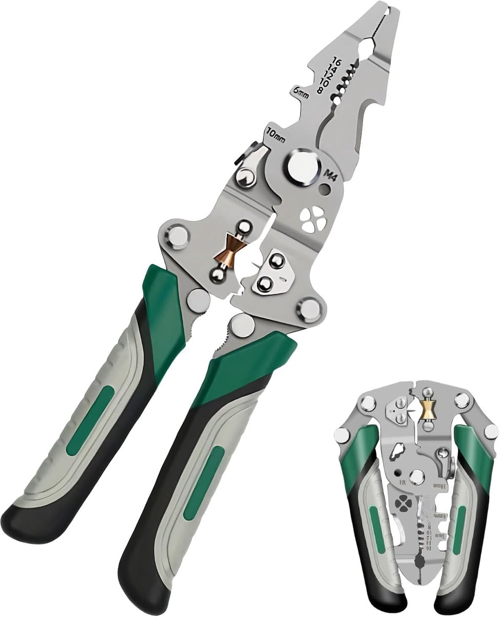 Kabelstriptang - Draadstripper Gereedschap - Onderhoud en Reparatie - Multifunctioneel Gereedschap - 22.3 cm - Zwart