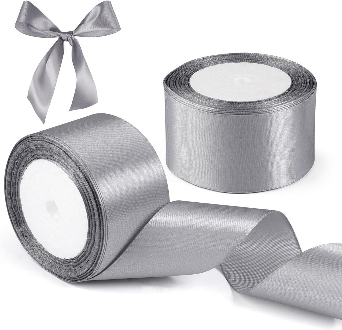 Brede Cadeautape 22mx5cm in Zilver - Perfect voor Cadeauverpakking, Bruiloften en Feestdagen