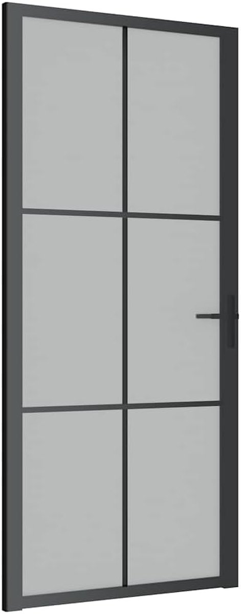 Binnendeur met glas - Glazen deur - Ruimtes scheiden - Gehard glas - 93x201.5cm - Zwart