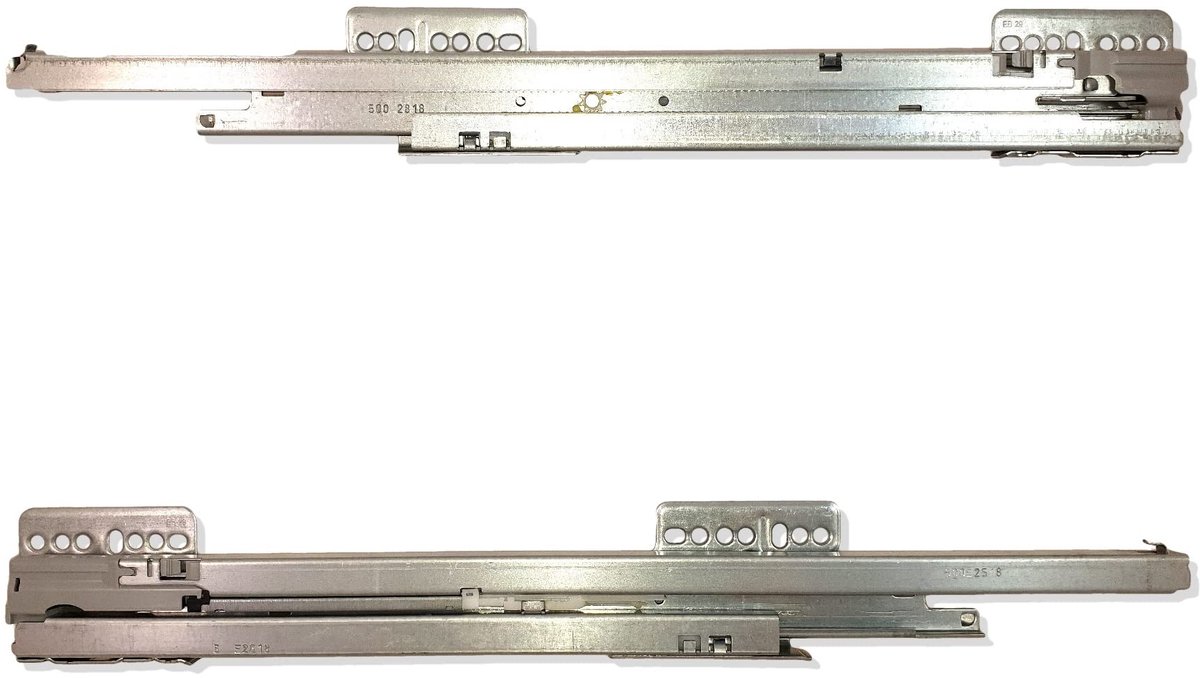 Dailygoods- Lichaamsrails 40 kg Draagvermogen - Volledig Uittrekbaar - Soft-Close - Zijmontage - Geschikt voor Nova Pro - Hoogste Kwaliteit - Schuifgeleiders