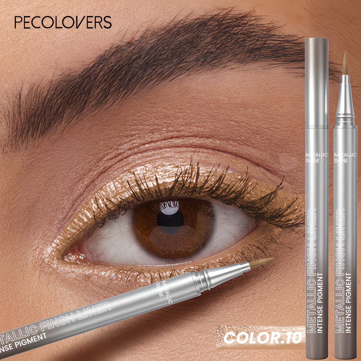 Metallic Gouden Eyeliner – Waterproof Shimmer Eyeliner Pen – Langhoudende Oogmake-up – Variant 10
