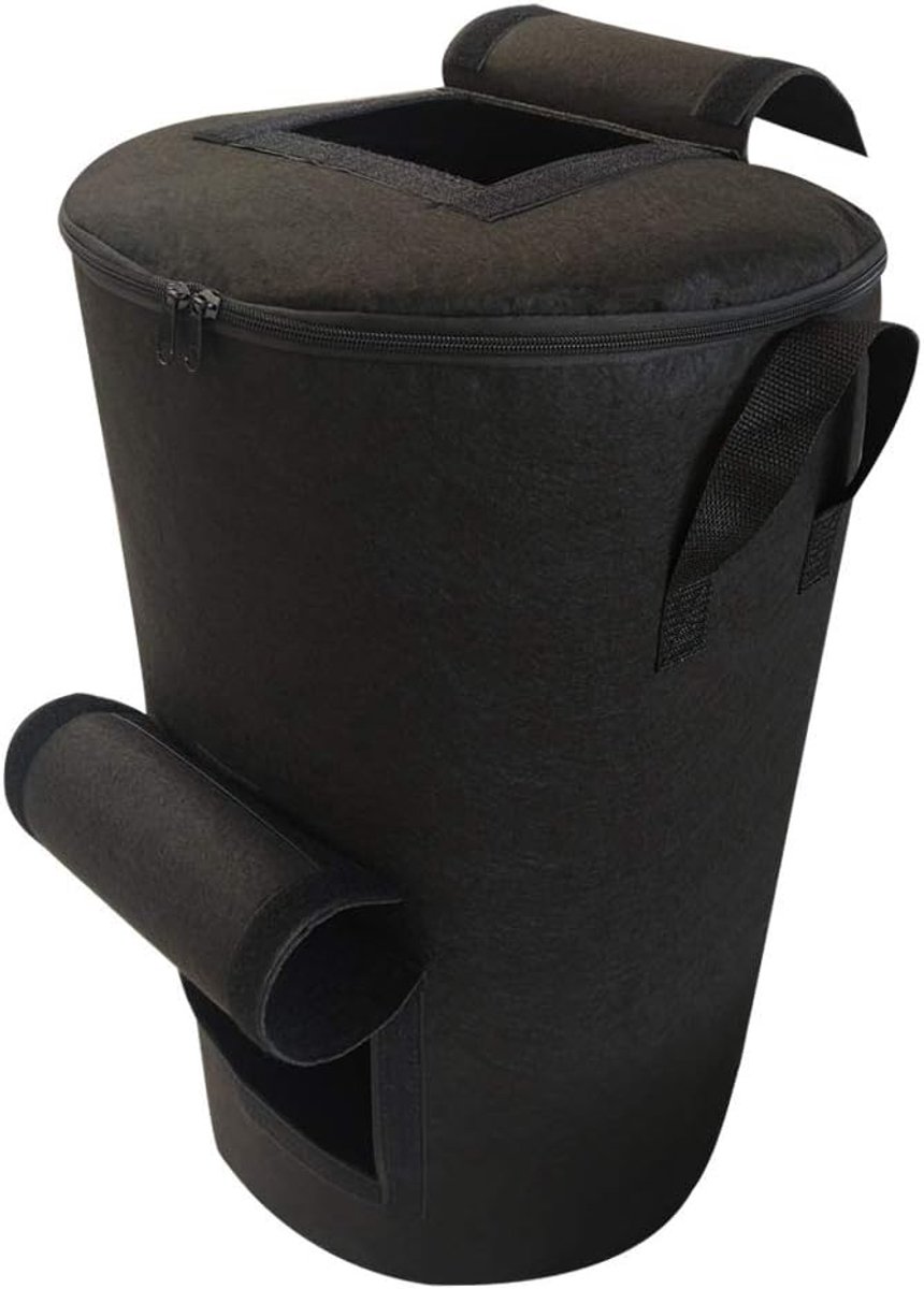 Compost Zak - Afvalzak Tuin - Tuinonderhoud Vereenvoudigen - Lichtgewicht Duurzaam - 57 Liter - Zwart